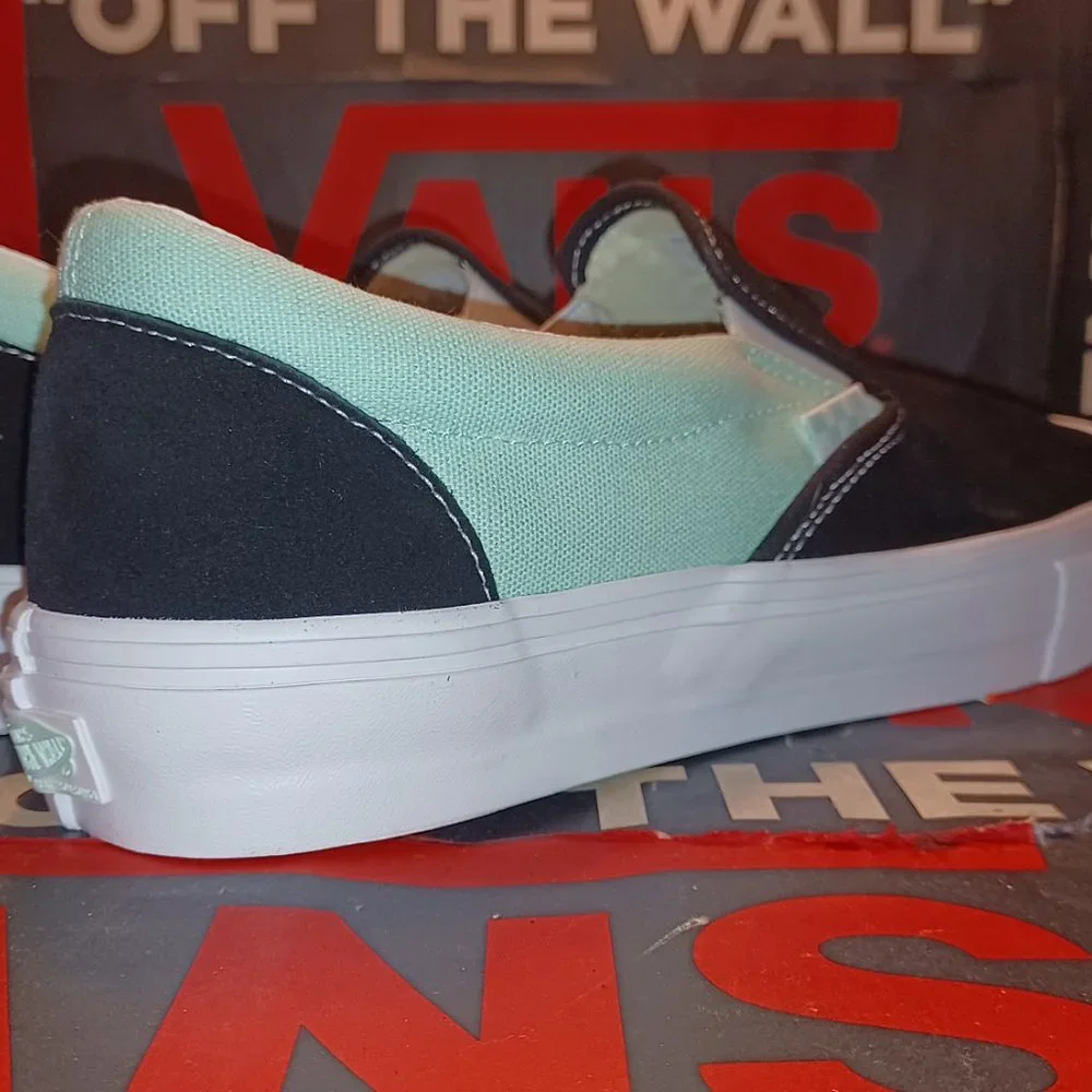 Vans Skate Slip On Mint Green Black Size US 11.5 Men New VN0A5FCAM2T Sneakers